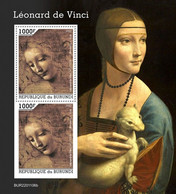 Burundi 2022, Art, Leonardo, Block - Unused Stamps