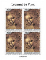 Burundi 2022, Art, Leonardo, Sheetlet - Unused Stamps