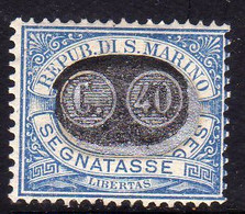 SAN MARINO 1931 TASSE TAXES SEGNATASSE POSTAGE DUE MASCHERINE SOPRASTAMPATO OVERPRINTED CENT.40 SU 5c MNH BEN CENTRATO - Segnatasse