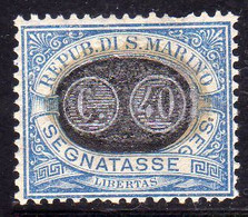 SAN MARINO 1931 TASSE TAXES SEGNATASSE POSTAGE DUE MASCHERINE SOPRASTAMPATO OVERPRINTED CENT.40 SU 5c MNH BEN CENTRATO - Segnatasse