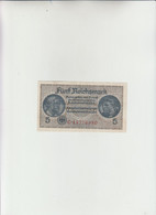 5 Reichsmark Banconota D'occupazione Tedesca 1940 - 1945 Spl   Piega - 5 Reichsmark