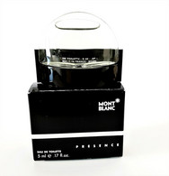 Miniatures De Parfum   PRESENCE  De  MONT BLANC    EDT   5 Ml  + Boite - Miniatures Hommes (avec Boite)