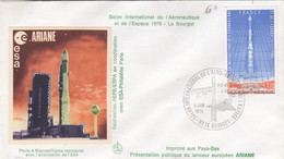 LETTRE FRANCE - LANCEUR EUROPEEN ARIANE -  SALON AERONAUTIQUE LE BOURGET 1979 /3 - Other & Unclassified