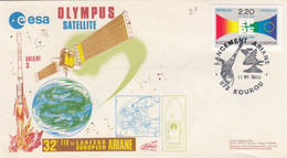 LETTRE ESA  OLYMPUS SATELLITE - ARIANE 3 - 11.7.1989 - 32e TIR - KOUROU   /3 - Other & Unclassified