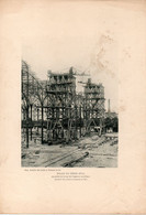 Photo Gravure Exposition Universelle 1900,Palais Du Génie Civil, Appareils De Levage De L'ossature Métallique. - Non Classés
