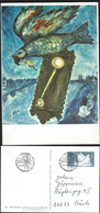 Sweden Pickture Postcard Marc Chagall Art Museum New York Postmark Birds On Stamp Göteborg 1985 - Sonstige & Ohne Zuordnung