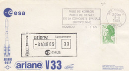 ESA - ARIANE 44PL - 8.8.1989 33e LANCEMENT   - KOUROU/3 - Autres & Non Classés