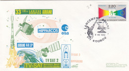 ESA - ARIANE 44PL - HIPPARCOS - TV SAT 2 - 33e TIR LANCEUR EUROPEEN ARIANE - KOUROU 8.8.1989  /3 - Other & Unclassified