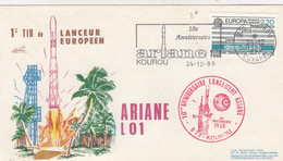 1er TIR LANCEUR EUROPEEN ARIANE L 01 - KOUROU 24.12.89   /3 - Autres & Non Classés