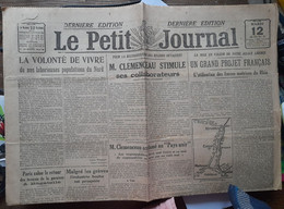 Quotidien Le Petit Journal 12 Aout 1919  Pub Benjamin Rabier Alsace Grand Projet Français Sur Le Rhin - Le Petit Journal