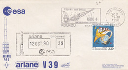 ESA - ARIANE 44 L - V 39 - 12.10.1990  - KOUROU  /4 - Autres & Non Classés