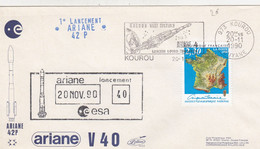 ESA - ARIANE 42 P - V 40 - 20.11.1990  - KOUROU  /4 - Autres & Non Classés