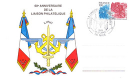 N°90255 -cachet La Liaison Philatélique Nice 1985 - Esposizioni Filateliche