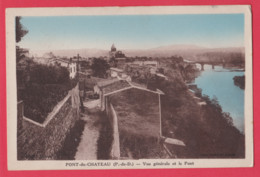 63 - PONT DU CHATEAU----Vue Générale Et Le Pont----cpsm Pf---colorisée - Pont Du Chateau
