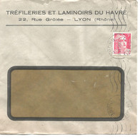 France Enveloppe Publicitaire LTréfileries Et Laminoirs Du Havre- Lyon (69 Rhône) - Sonstige & Ohne Zuordnung