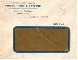 France Enveloppe Publicitaire L'appareillage  électrique Ets Pétrier Tissot & Raybaud Lyon (69 Rhône) - Altri & Non Classificati