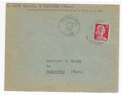 TERRAUDE Gers Lettre 25 F Muller Yv 1011 C Ob 1927 Cercle Pointillé FB 1948 B6 - Manual Postmarks