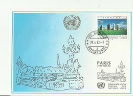 UNO  GENF 1992 PARIS - Lettres & Documents