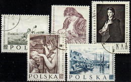 1959 Polnische Malerei Mi 1102-6 / Fi  958-62 / Sc 850-4 / YT 967-71 Gestempelt / Oblitéré / Used [pm] - Used Stamps