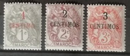 Maroc 1907-10 / Yvert N°20-22 / ** - Unused Stamps