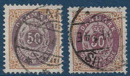 Danemark N°28 Dent 12 3/4 & 28a 4 X 13 1/2 Les 2 Dentelires Et Couleurs TTB Cote Yvert : 295 € - Used Stamps