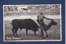 CPA Corrida Sport Tauromachie Carte Photo Autographe Signature à L'encre - Stierkampf