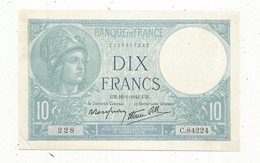 JC, Billet , FRANCE , MINERVE, Dix , 10 Francs , 16-1-1941 , UNC , 2 Scans - 10 F 1916-1942 ''Minerve''