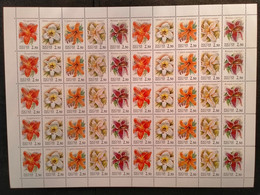 RUSSIA  MNH (**)2002 Flora. Lilies .Mi- 966-970 - Feuilles Complètes