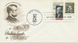 USA 1965 4 C Lincoln And 5 C Stevenson On Superb Cover With Special Handstamp „NEW YORK / NY / A.S.D.A. NATIONAL POSTAGE - Briefe U. Dokumente