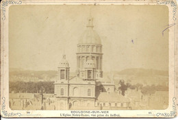 62.BOULOGNE SUR MER - L'Eglise Notre-Dame, Vue Prise Du Beffroi  - Photographie Sur Carton - Boulogne Sur Mer
