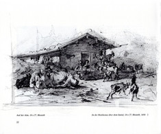 Anton Braith 1836 - 1905 - Auf Der Alm    Druck - Dessins