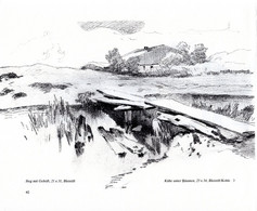 Anton Braith 1836 - 1905 - Steg Mit Gehöft  Druck - Dessins