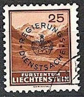 Liechtenstein 1935: REGIERUNGS-DIENSTSACHE Zu 16 Mi 15b (25 Rp) Mit Eck-Stempel Von VADUZ (Zu CHF 15.00) - Official