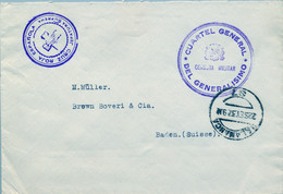1937 SALAMANCA , SOBRE CIRCULADO A BADEN , CENSURA MILITAR CUARTEL GENERAL DEL GENERALISIMO , CRUZ ROJA - JEFATURA SUPR. - Cartas & Documentos