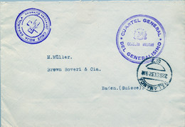 1937 SALAMANCA , SOBRE CIRCULADO A BADEN , CENSURA MILITAR CUARTEL GENERAL DEL GENERALISIMO , CRUZ ROJA - JEFATURA SUPR. - Storia Postale