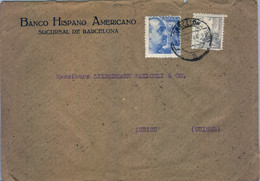 BARCELONA , SOBRE COMERCIAL DEL BANCO HISPANO AMERICANO , CIRCULADO A ZÜRICH , CENSURA GUBERNATIVA - Cartas & Documentos