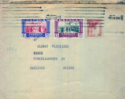 1940 , MADRID - OERLIKON , SOBRE CIRCULADO , CENSURA MILITAR , ED. 890 , 894 , CENT. VIRGEN DEL PILAR - Briefe U. Dokumente