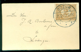Nederland 1920 Klein Envelopje Van Bozum Naar Loënga (bij Sneek) Met NVPH 54 - Cartas