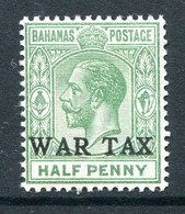 Bahamas 1918 War Tax Stamp - ½d Green HM (SG 91) - Patchy Gum - 1859-1963 Kronenkolonie