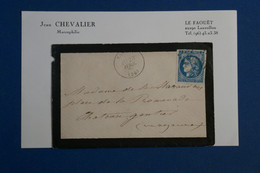 AP12 FRANCE BELLE  LETTRE   1871  POUR CHATEAU GANTIER+ EMISSION DE BORDEAUX +A VOIR + AFFRANCH. PLAISANT - 1870 Emission De Bordeaux