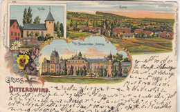 A7303) GRUSS Aus DITTERSWIND -  LITHO M. Kirche Total U. Deuster'sches Schloss Gel. Maroldsweisach 1905 - Otros & Sin Clasificación