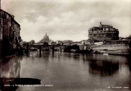 ROMA   ( ITALIE )    IL TEVERE E PONTE E CASTELLO S. ANGELO - Ponts