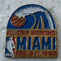 Pin's - Sports - Basketball - ALL-STAR WEEKEND - MIAMI - FEB. 9-11,1990 - - Basketball