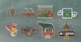 PINS PIN'S MC DONALD'S MAC DO 1239 PARIS EIFFEL VIP ROMA MOSCOU VINITA OKLAHOMA LOT 8 PINS - McDonald's