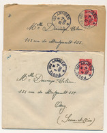 FRANCE - 6 Enveloppes Cachets "Poste Aux Armées" 1950 / 2 Sur 15F Gandon, 2 Sur FM Rouge, 2 En Arrivée Depuis Pontoise - Brieven En Documenten