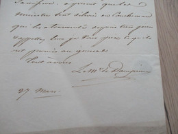 LAS Autographe Signée Marquis De Dampierre à Berryes Sceau Aux Armes à Propos Du Général Elev - Autres & Non Classés