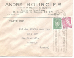 France Enveloppe Publicitaire  Machines & Meubles De Bureaux A.Bourcier  DIJON (21 Côte D'Or) - Autres & Non Classés