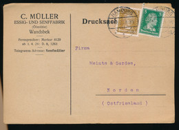 POSTKARTE  - C.MÜLLER - ESSIG - UND SENFFABRIK (ÖLMÜHLE ) WANDSBEK           2 SCANS - Wandsbek