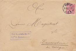 Deutsches Reich Kgl. Preusissche Katasteramt Purple Cds. HAMELN 1903 Cover Brief LAUENSTEIN 10 Pf. Frei Durch Ablösung - Officials