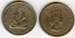Caraïbes Britaniques Orientales British Caribbean 25 Cents 1965 KM 6 - Caribe Británica (Territorios Del)